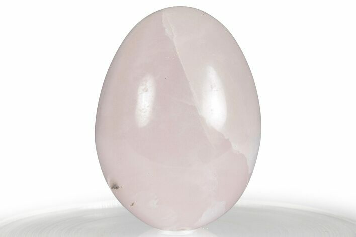 Polished Banded Pink Mangano Calcite Egg - Fluorescent! #356432